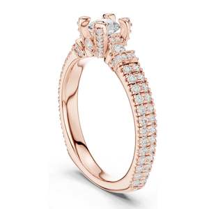 Bague de fiançailles en diamant de laboratoire rond brillant de 1,19 carat, clarté VVS-VS EF, or 18 carats, 14 carats, 10 carats et argent 925, moissanite - Product Image 5