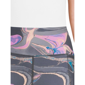 High Waist Ankle-Length Yoga Leggings With Abstract Print Sublimation Transfer Four-Way Stretch Spandex Polyester Pants - Product Image 6
