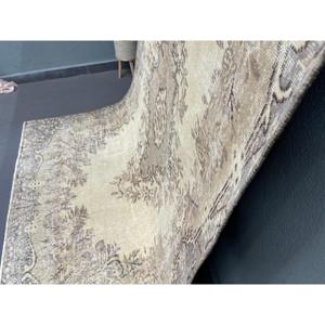 Turkish 5.2x8.7 ft Rug, Large Vintage Rug, <b>Brown</b> Gray Persian <b>Wool</b> Rug - Product Image 3