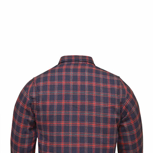 Chemise d'équitation de moto pour homme Chemise doublée de Kevlar en flanelle rouge noire avec coussinets d'armure amovibles - Product Image 5