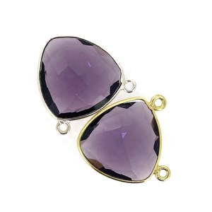 Connecteurs en améthyste, pendentifs, plaqué or, pierre de naissance de février, fournitures pour la fabrication de bijoux, accessoires de bijoux personnalisés - Product Image 1