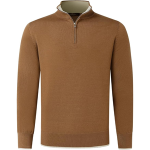 โรงงานผู้ผลิตเสื้อผ้าแบบ OEM ODM สำหรับผู้ชาย เสื้อไหมพรมถักลายเคเบิล แขนยาว ทรงเข้ารูป ระบายอากาศได้ดี ไม่หดตัว ติดกระดุม สีพื้น สำหรับฤดูหนาว - Product Image 5