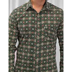 Chemise décontractée pour homme en coton imprimé à manches longues, respirante, en popeline ou tissu Oxford, motif floral ou à pois, offre ODM - Product Image 2