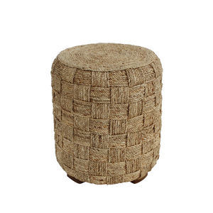 Table basse ronde à carreaux en jonc de mer fabriquée au Vietnam matériaux écologiques meubles de maison décor à la maison en gros - Product Image 6
