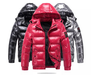 Veste rembourrée en peluche à imprimés personnalisés OEM pour hommes Manteaux d'hiver chauds à bulles pour l'extérieur Homme - Product Image 2