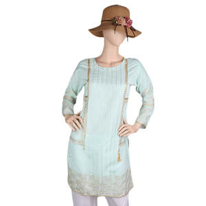 Kurti Bordado Elegante para Mujer - Color Cian - Product Image 4