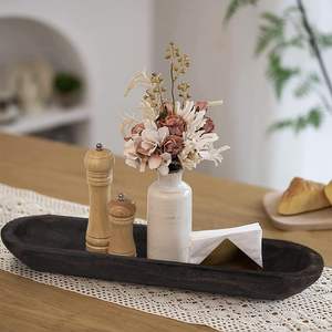 <b>Wooden</b> Dough <b>Bowl</b>, 22.7 Inch Hand Carved Rustic Long Wood Dough <b>Bowls</b> for Decor, Vintage <b>Large</b> <b>Wooden</b> Bread <b>Bowl</b> for Table - Product Image 6