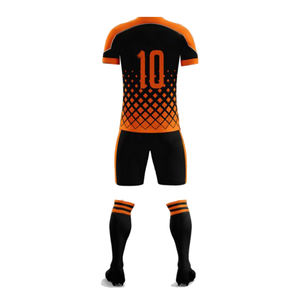 ชุดกีฬาโพลีเอสเตอร์ระบายอากาศได้ดีชุดเล่นฟุตบอลแบบ100% - Product Image 2