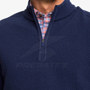 Suéter con cremallera de cuarto de mezcla de algodón informal ligero de alta calidad diseño cómodo de cuello levantado para invierno precio al por mayor - Product Image 5