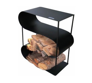 High Arrival Firewood <b>Rack</b> in Rusted Metal Ideal for Stylish <b>Indoor</b> Outdoor Wood Holder & Tabletop Accessories - Product Image 3