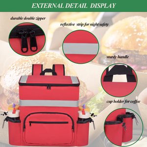 Sac à dos isotherme pliable Oxford tendance en gros, imperméable, pour le transport <span class=keywords><strong>de</strong></span> nourriture et <span class=keywords><strong>la</strong></span> livraison <span class=keywords><strong>de</strong></span> pizzas à emporter - Product Image 2