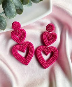 Pendientes bordados y con cuentas hechos a mano para mujer a la moda ArtCraft punto de cruz y costura - Product Image 2