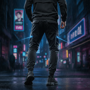 กางเกงจ็อกเกอร์เทคแวร์กันน้ำ ผ้าฝ้ายพรีเมียม 100% แถบสะท้อนแสง 3M แบบกำหนดเอง สไตล์ยุทธวิธี กระเป๋าหลายช่อง ไซเบอร์พังก์ สตรีทแวร์ - Product Image 6