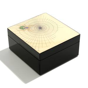 White lacquer <b>vanity</b> trinket <b>box</b> lacquerware for home desktop styling on trend lacquered boxes - Product Image 2