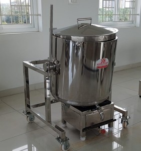 Thép không gỉ LPG số lượng lớn nồi 25kg 50kg cho gạo Sambar cà ri biryani súp hầm DAL khách sạn căng tin và công nghiệp số lượng lớn nấu ăn - Product Image 2