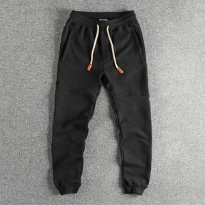 Terry Cloth Pantalones de chándal de color sólido para hombre Simple lavado Cordón Casual Deportes Juventud Pantalones atados al tobillo - Product Image 2