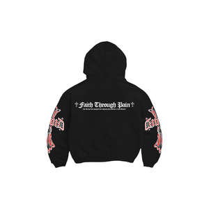 Nuevos Conjuntos de Sudadera Casual para Hombre con Logo OEM Personalizado, Pantalones Jogger Apilados, Pantalones de Chándal Acampanados con Cremallera y Sudaderas con Capucha - Product Image 5
