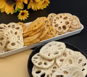 Chips de raíz de loto horneados crujientes | Receta de chips de raíz de loto con comida saludable para merienda - Product Image 1