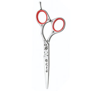 Tijeras de corte de pelo de peluquero de la mejor calidad Diseño de flores Tijeras de peluquero de acero inoxidable alemán de 5,5 pulgadas - Product Image 5