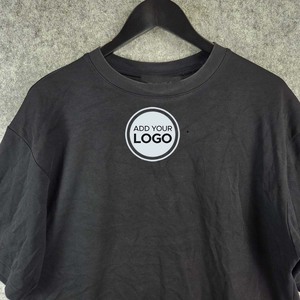 Logotipo personalizado AIRism algodón camiseta de gran tamaño hombres AIRism algodón de gran tamaño Ringer cuello simulado Camiseta de manga corta - Product Image 3