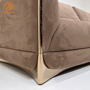 Set di <span class=keywords><strong>Divani</strong></span> di Alta Qualità Molto Confortevoli, Arredamento di Lusso Moderno in Tessuto Vellutato Blu Scuro - Product Image 4