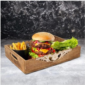 ถาดไม้มะม่วงแกะสลักด้วยมือพร้อมที่จับสำหรับโรงแรมและร้านอาหาร - Product Image 4