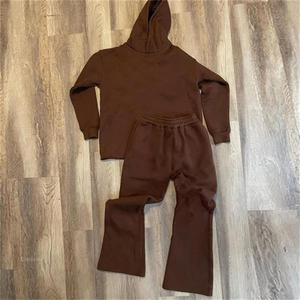 Survêtement évasé unisexe sérigraphie avec logo personnalisé survêtement et sweat à capuche vierges pour hommes ensembles pour hommes - Product Image 2