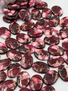 AAA + cabujón de turquesa de cobre púrpura y blanco Natural de alta calidad personalizado 18X25 ovalado y 12MM piedra preciosa suelta redonda - Product Image 3