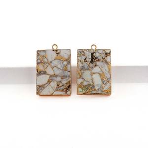 Femmes bricolage mode bijoux à bricoler soi-même faisant connecteur pendentif Turquoise Howlite diamant pierres précieuses pendentif à breloque pendentifs fins charmant - Product Image 5