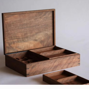 Caja de regalo organizadora de madera de alta calidad, caja de joyería de bambú, caja de cosméticos para decoración navideña - Product Image 1