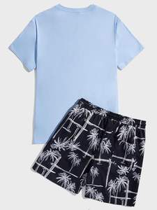 Camiseta 3D de manga corta con estampado de verano informal para hombre de alta calidad y conjunto de pantalones cortos de poliéster 100% de secado rápido transpirable de punto - Product Image 3