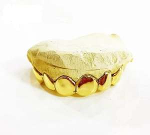 Grillz solide personnalisé 4 pièces, 6 pièces, 8 pièces, 10 pièces en or Grillz en argent, Vermeil, or 10 carats, dents en or 14 carats Grillz - Product Image 4
