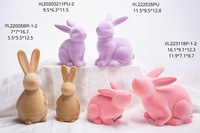 Lapin en céramique flocage rose de Pâques pas cher