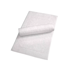 100% Cotton Machine Made Hotel Terry Bath <b>Mats</b> with Greek Border Design Eco-Friendly Reasonably Priced Bathroom Flooring Carpet - Product Image 4