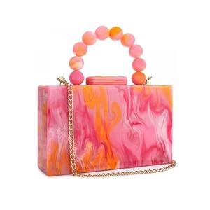 Bolso de Mano de Resina con Pedrería y Cuentas, Impermeable, Personalizado, Estilo Indio, para Fiestas - Product Image 1