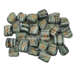 El mejor juego de runas Futhark con jaspe rojo Piedra curativa semipreciosa Patrón de chakra artesanal de cristal - Product Image 4