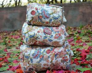 Trousse de toilette en coton imperméable à fermeture éclair pour femmes, meilleurs cadeaux pour femmes, sacs à cosmétiques. - Product Image 6