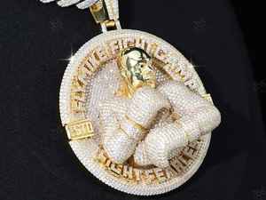 Colgante de Moissanita Plateada 925 Personalizado, Estilo Vintage, Diseño HipHop con Rostro de Dibujos Animados en 3D, Unisex - Product Image 4