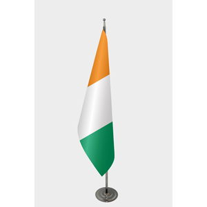 Drapeau d'intérieur officiel de la Côte d'Ivoire, drapeau personnalisé fait main en coton, plastique, polyester, soie, impression numérique, mât de drapeau en aluminium - Product Image 1