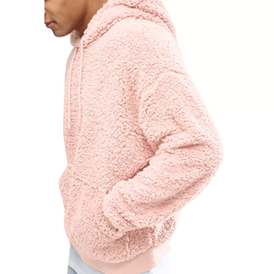 Top Notch Hombres Mujeres Gris Fuzzy Fleece Pullover Sudadera con capucha Patrón sólido Bolsillo delantero Pullover Outwear para la temporada de invierno - Product Image 5