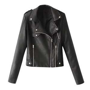 Chaqueta de cuero de invierno Reversible de alta calidad para mujer, transpirable, a prueba de viento, con cierre de cremallera, soporte Real sostenible de punto de otoño - Product Image 3