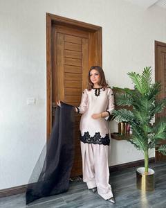 ชุดลูกปัดปัก salwar kurta Farsi สำหรับผู้หญิงดีไซน์ทันสมัยสำหรับงานปาร์ตี้ - Product Image 1