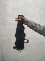 Ekstensi Rambut Virgin Body Wave India Selatan Mentah 20 Inch, Kutikula Tersusun Rapi, Rambut Alami, Bebas Proses Kimia, Siap untuk Perm