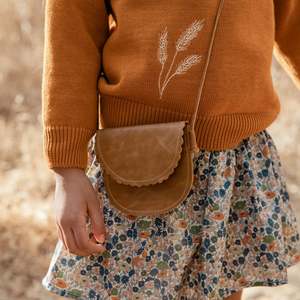 Scalloped Leather <b>Purse</b> for Little Kids Rust Color Accessory - Product Image 3