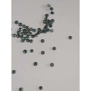 Diamant bleu naturel rond taille rose cabochon, fantaisie poivre et sel, à facettes, en vrac - Product Image 4