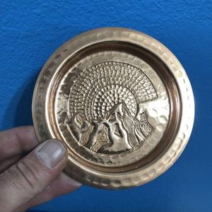 Indian Handicraft TQC Classic Gold Finished Copper <b>Coaster</b> for Customized Size Kitchenware Restaurant Party Use (Eco-Friendly) - Product Image 6