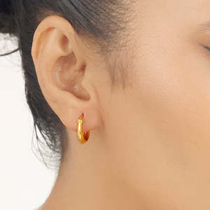 Orlisse Gold-Plated <b>Charm</b> <b>Hoops</b> & Huggies <b>Earrings</b> with Zircon Pearl & Diamond Accents - Product Image 2