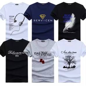 Premium durable hommes t-shirt décontracté haute qualité graphique goutte épaule Polyester coton tissu mélange toutes saisons chemise Premium - Product Image 1