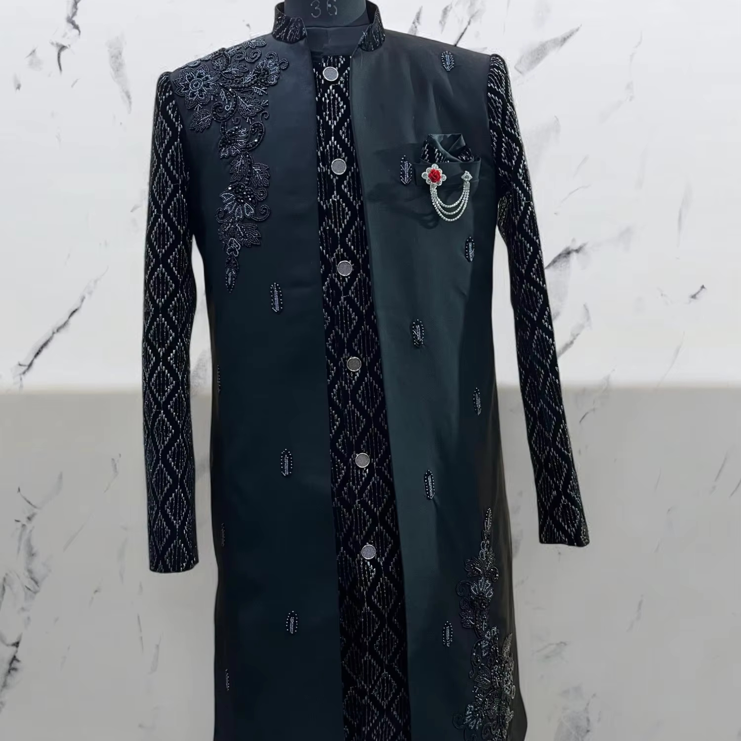 Ethnic Mens Sherwani Pakistani Kurta Festive Wear