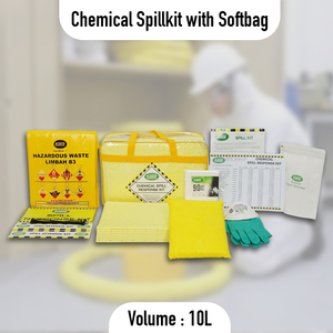 Chemical Spill Kit 10 Liter with Soft Bag Compact Chemical Spill Response Absorbent Kit for Vehicle Workshop Laboratory spill - Product Image 3